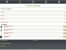 Tablet Screenshot of columbiacoatings.com